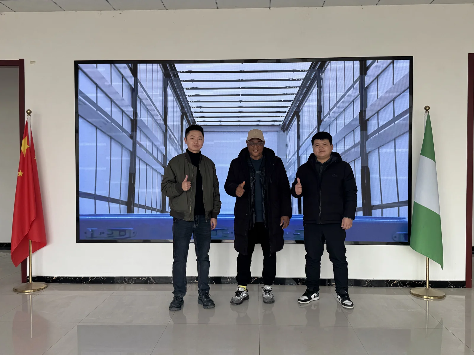 Meeting at the company display