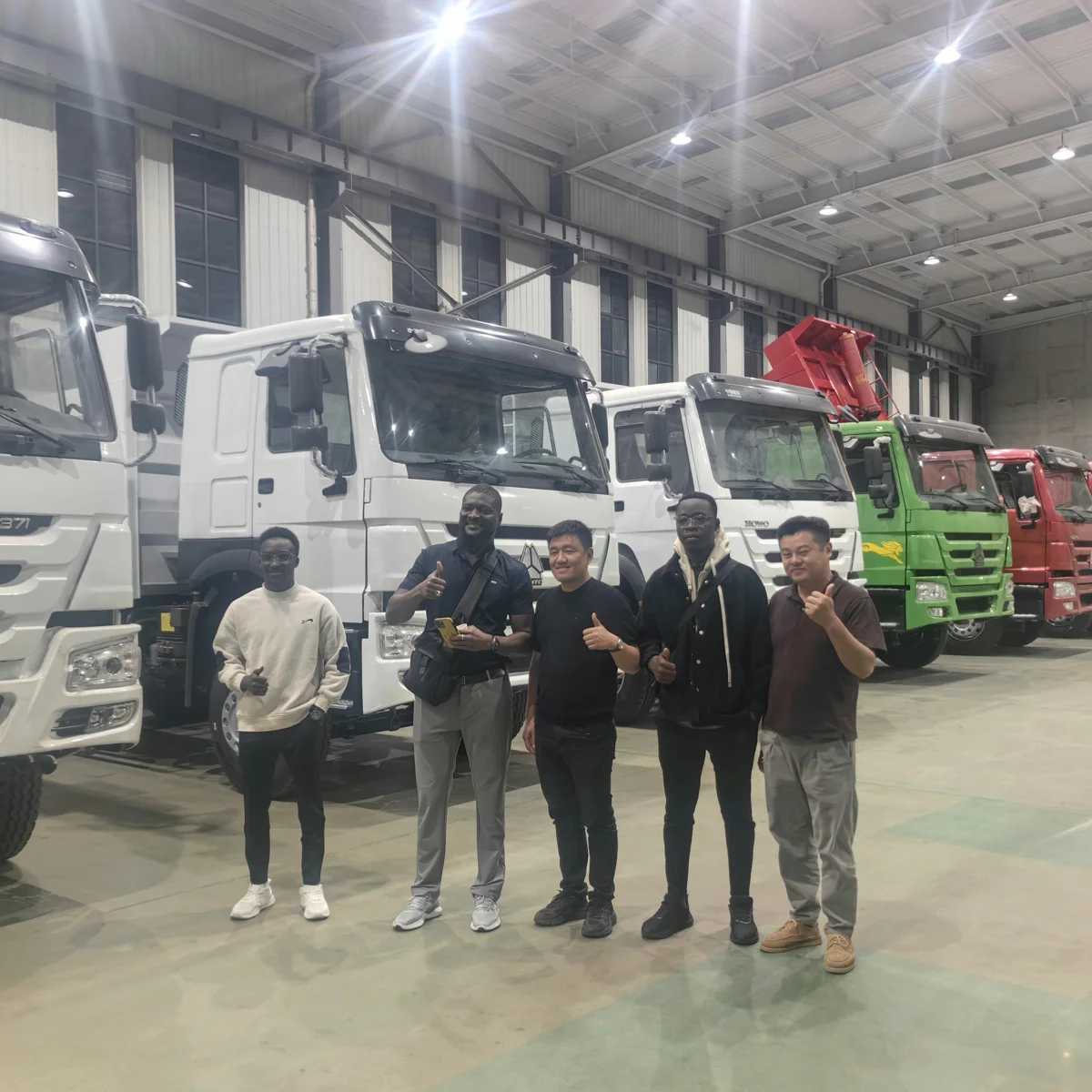 Visitors beside the truck lineup