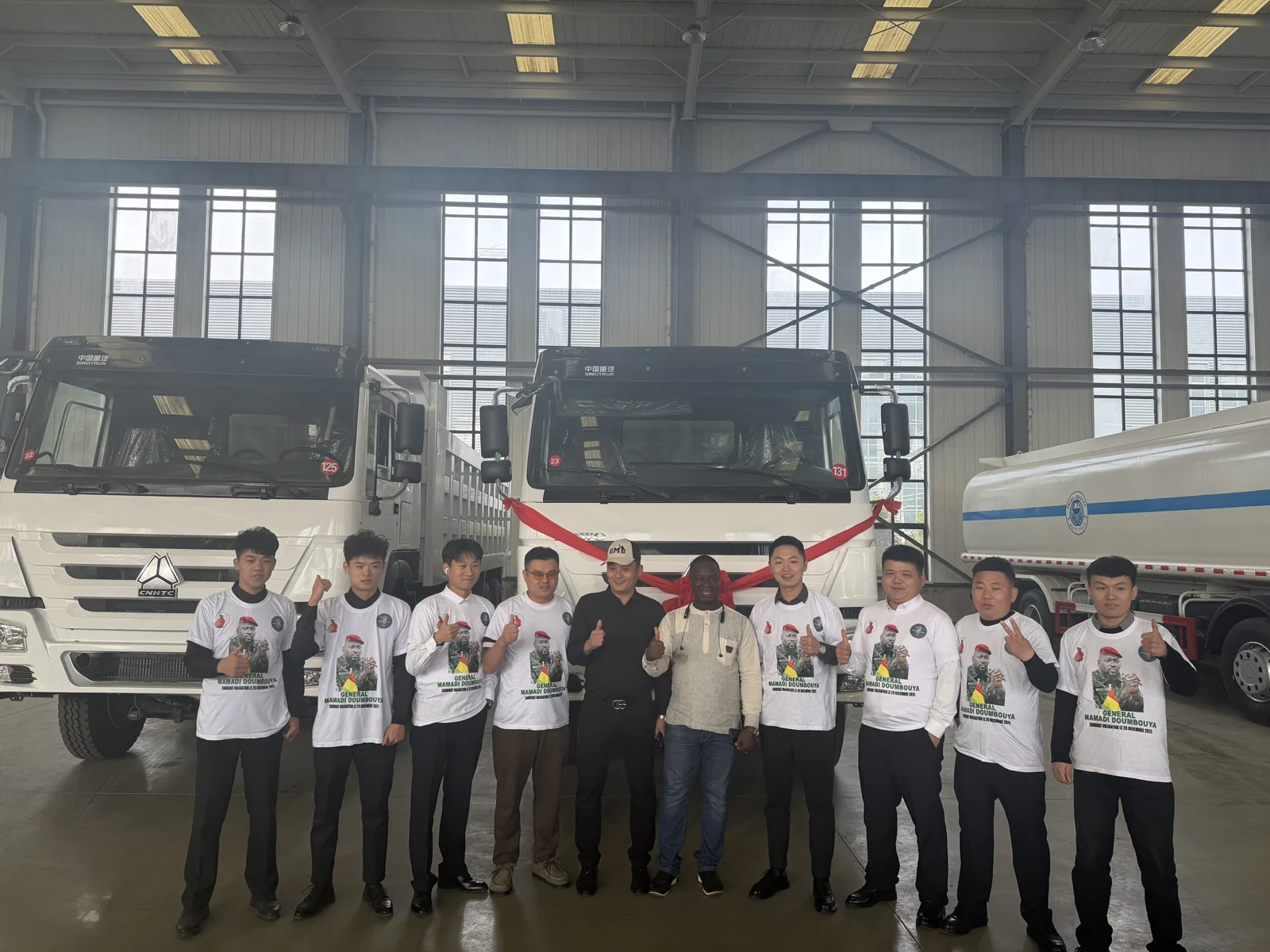 Meeting in the truck workshop
