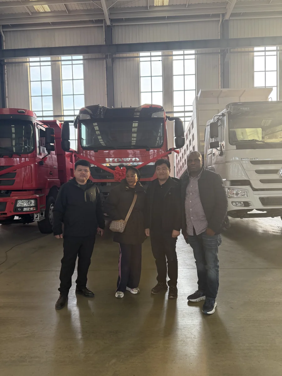 Viewing trucks at the workshop